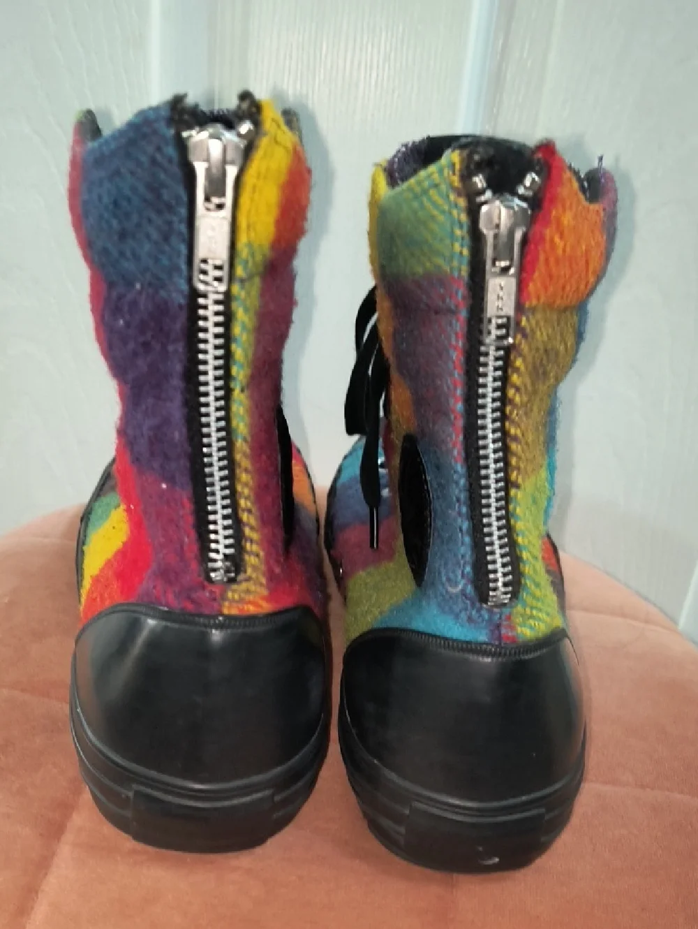 Converse Plaid High-Top Sneakers in Multicolor - Picture 6 of 9